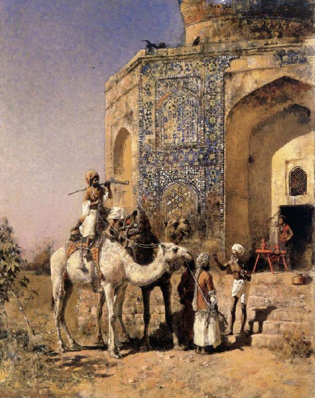 Edwin Lord Weeks Old Blue-Tiled Mosque,Outside Delhi,India France oil painting art